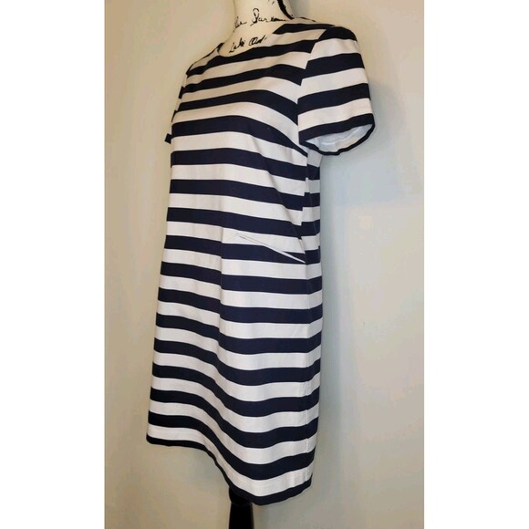 Draper James Size 6 Nassau Striped Mini Dress Blue White Nautical Stretch - Picture 6 of 9